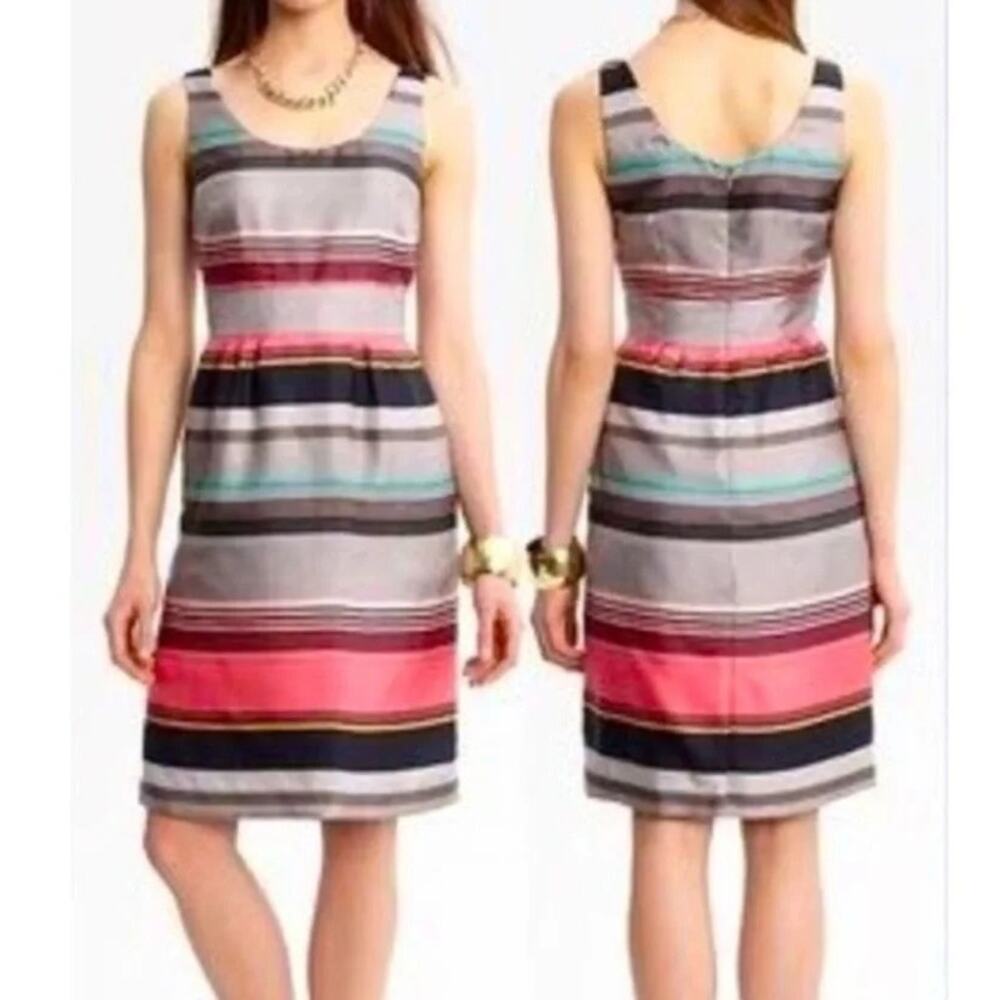 Banana Republic Silk Casey Dress Sheath Southwest Brunch Garden Party Size 4